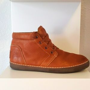 UGG mens lace up brown leather boots